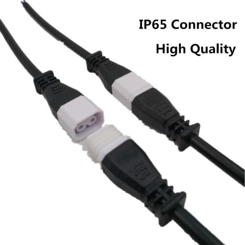 Waterproof IP65 pairs 2 Core 2 pin Power Cord Led Strip Wire Connector 15cm waterproof Pigtail Connector