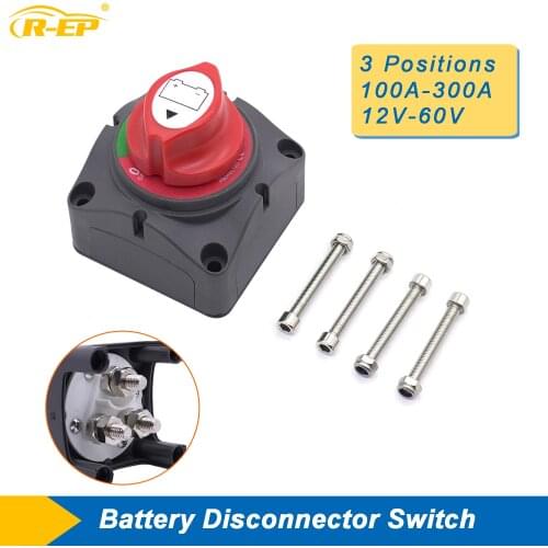 1-2-Both-Off RV Battery Disconnect Switch for Boat 3 Position 12V 48V 60V 100/300A Marin Rocker Rotary Mass Switches Yacht Truck