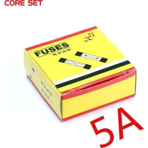 100PCS/Box 5x20MM fuse 5A 250V 5*20mm Glass fuse High quality