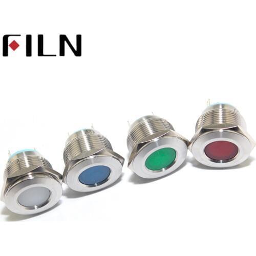 220v indicator light FILN 6v 24v 110v 220v 36v 48v red yellow blue green white led metal signal lamp with solder pins