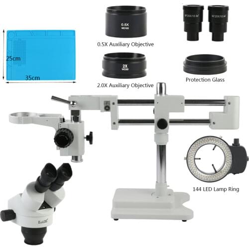 3.5X-90X Simul-focal Trinocular Stereo Microscope Double Boom Stand IMX290 Autofocus HDMI Camera For Phone PCB Repair Tools