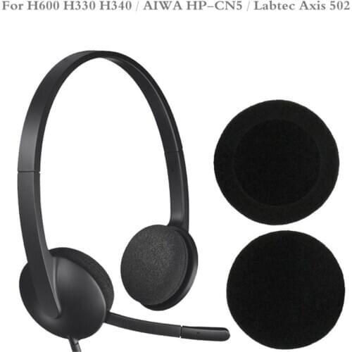 5Pairs 60mm/2.4" Replacement Foam Earpads Cushion For Logitech- H600 H330 H340/Aiwa HP-CN5/Labtec Axis 502 headset Black