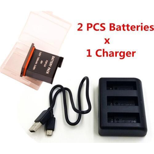 7XINbox 2PCS 3.85V 1300mAh 5.0Wh AB1 AB-1 AB 1 OA-AB1 Camera Battery For DJI Osmo Action Camera with Charger