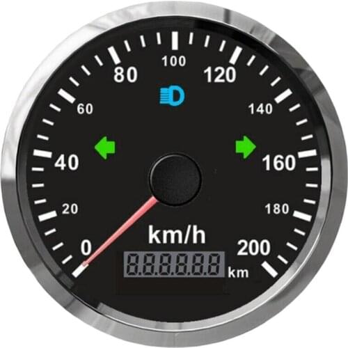 85mm GPS Speedometer 200Km/H LCD Display Tachometer 12V 24V With Red Backlight Odometer for Motorcycle ATV Boat