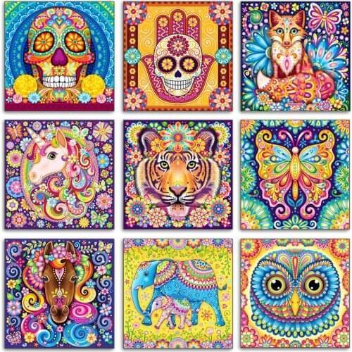 5D Diy Diamond Painting Art Animals Fox Cat Unicorn Tiger Full Square & Round Diamond Mosaic Embroidery Cross Stitch Home Decor