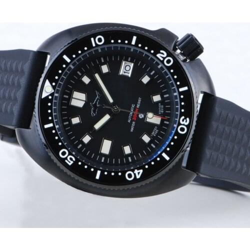 Heimdallr Sharkey NH35A Automatic Mens Diving Watch 20ATM Waterproof Sapphire Glass Black PVD Coated Case Luminous Dial