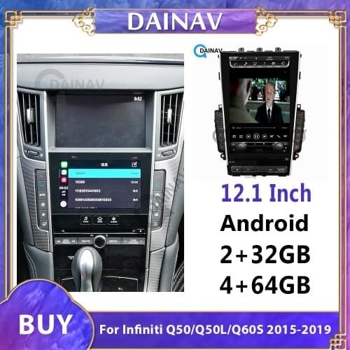 Car audio radio Stereo For Infiniti Q50/Q50L/Q60S 2015-2019 car DVD Multimedia Player GPS Navigation