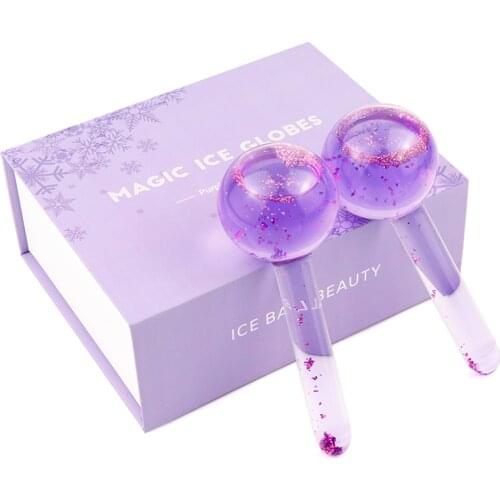 Large Beauty Ice Hockey Energy Beauty Crystal Ball Facial Cooling Ice Globes Water Wave Face and Eye Massage Skin Care 2pcs/Box