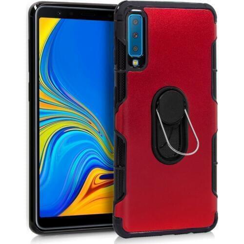 Case Samsung A750 Galaxy A7 Aluminum + Ring (Red)