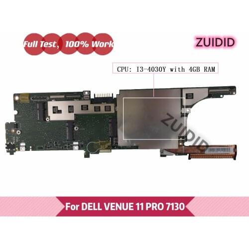For Dell Venue 11 Pro 7130 Laptop Motherboard CN-0FR0MC 0FR0MC FR0MC with i3-4030Y CPU 4GB RAM 100% Tested OK