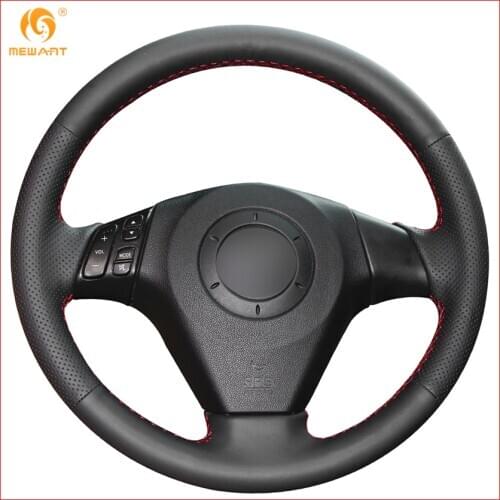 For 2004-2009 Mazda 3 / 2006-2010 Mazda 5 / 2003-2008 Mazda 6 / Mazda MPV Black Artificial Leather Steering Wheel Covers Parts