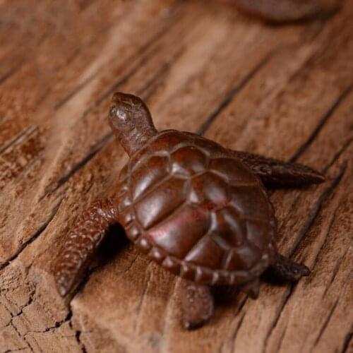 Exquisite solid pure copper small sea turtle, pure handmade crafts, tea ceremony small ornaments