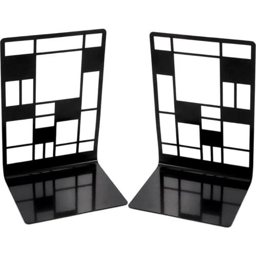 Exquisite Hollow-out Metal Bookend Creative Book Stands Creative Gift Decorative Metal Bookends for Offices Home