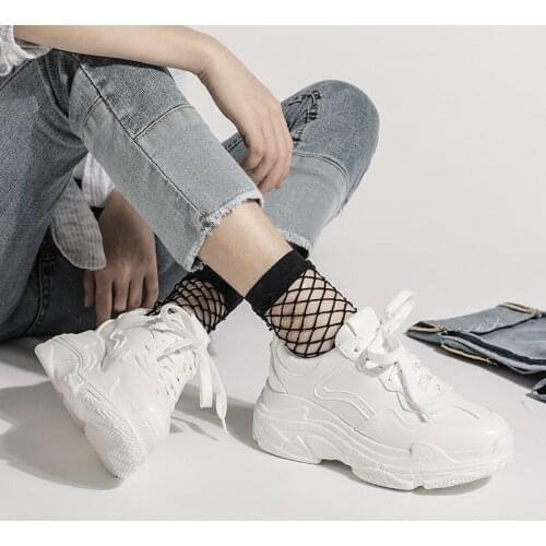 2020 Women White Sneakers Fashion Mesh Shoes Femme Dad Shoes Casual Vulcanized Designer Platform Chunky Sport-shoes
