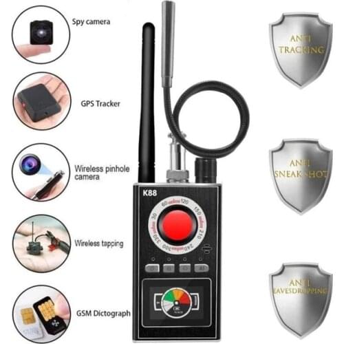 K88 Multi-function GPS Signal Mini Bug Finder AI Anti Candid Hidden Spy Camera Detector Signal Lens Detect Wireless Gadget K18