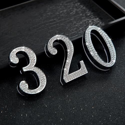 Modern Self Adhesive Door Number Sign 0-9 Number Digit Apartment Hotel Office Door Address Street rhinestone Number Stickers