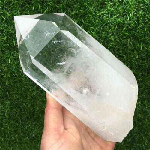 Natural Clear White Quartz Crystal Obelisk Wand Point Healing