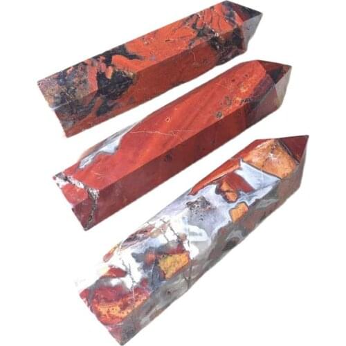 Natural red quartz tower Hexagonal Column Crystal agate Point Repair Healing Stick Family Home Decoration Study Room Decoration
