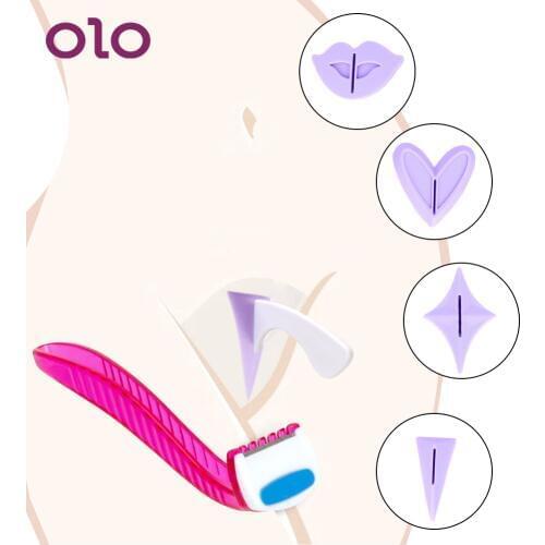 OLO Pubic Hair Shaping Template Razor Sex Toys for Women Heart Triangle Lip Star Shape Pubic Hair Trimmer Bikini Shaving Stencil