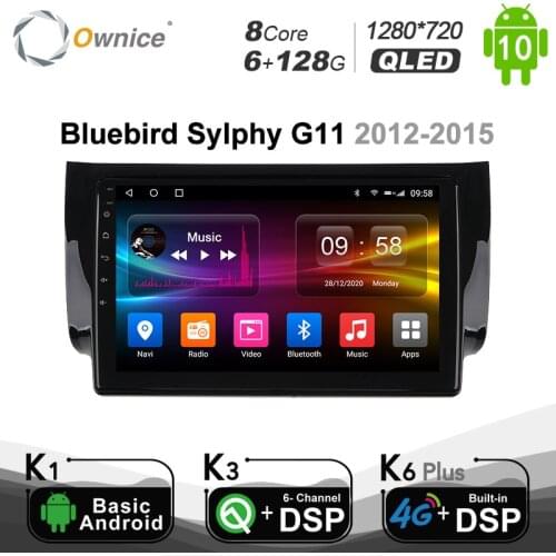 QLED Android 10.0 Car DVD GPS Navigation Player Car for Nissan Bluebird Sylphy G11 2012 - 2015 6+128G DSP SPDIF1280*720 8 Core