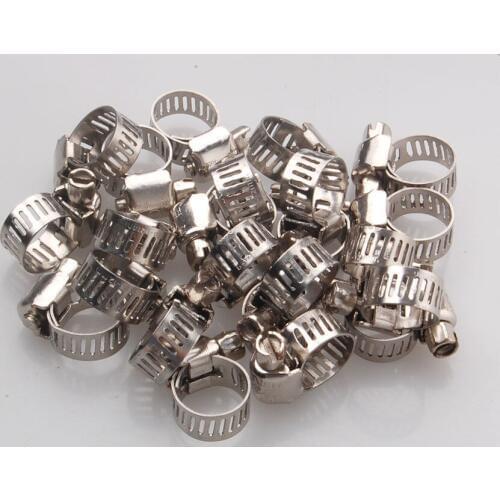 50Pcs 3/8"-1/2" Adjustable Stainless Steel Drive Hose Clamps Fuel Line Worm Clip Car Styling Auto Parts Accessories Car Clips