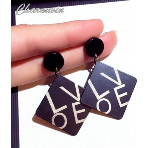 New Korean Earrings Exaggerated Long Earrings For Women Trend Square Earrings Fashion Jewelry Gift