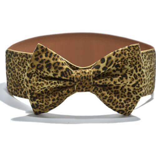 SISHION Women Elastic Belt Suede elastische riem BG975 Vintage Leopard Off White Wide Stretchy Woman Waist Belts for Women