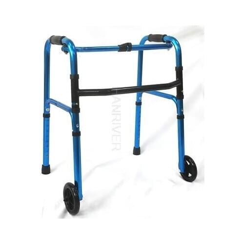 Aluminum alloy wheel folding elderly supplies auxiliary equipment folding line is children help step four feet walking stick