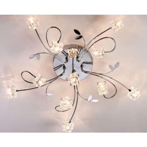 Modern bedroom ceiling lights 7 Lights Crystal Cube Ceiling Lamp indoor decor Lighting Fixture G4 led bulbs