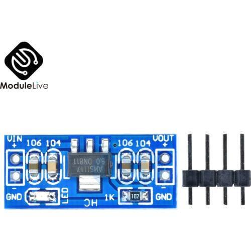 5Pcs Standard 6.0V-12V to 5V AMS1117-5.0V Power Supply Module AMS1117-5.0 For Arduino Raspberry Pi PCB Board