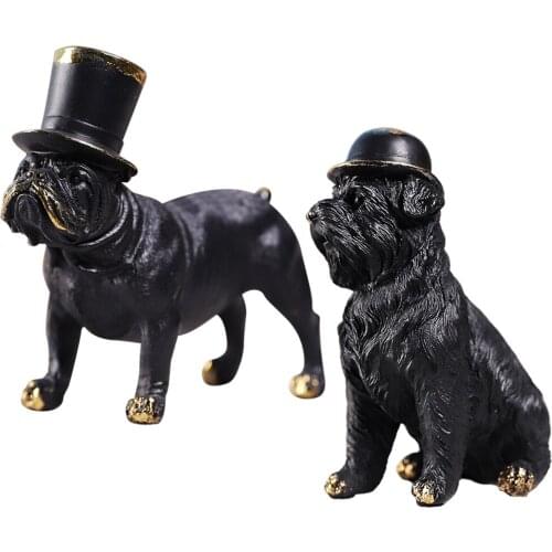 Dog Sculpture Statues Resin Ornaments TV Cabinet Living Room,Home Decoration Accessories For Gift Dog Sculpture