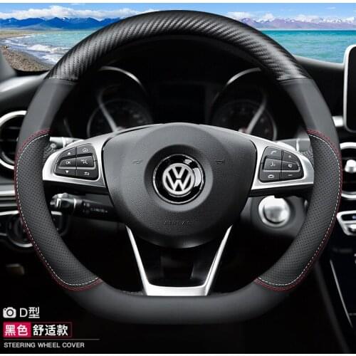 Universal Leather Car Steering Wheel Cover Set 37\38cm All Series for Volkswagen Golf Bora Tiguan L Tayron Lavida Sagitar CC
