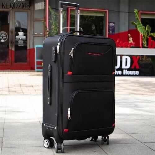 KLQDZMS 20’’22’’24’’26’’28 Inch Waterproof Suitcases With Wheeled Trolleys Portable Oxford Carry on Spinner Wheels Luggage