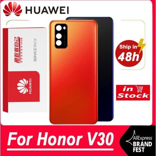 For Huawei Honor V30 Back Glass Battery Cover Rear Door Housing Case Panel For Huawei Honor V30 Back Glass Cover With lens