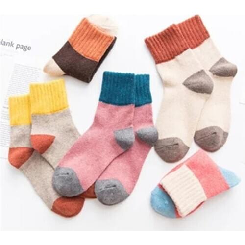 1 Pair Autumn Winter Warm Women Socks Rabbit Wool Thickened Middle Tube Socks Christmas Skarpetki Damskie Calcetines De La Mujer