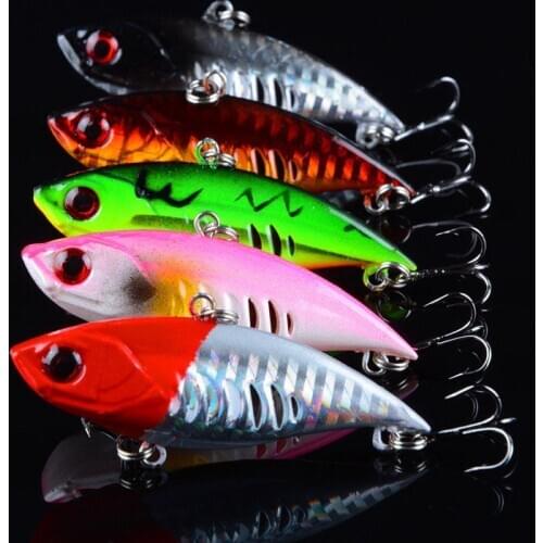 1pcs 6.5cm 11g Hard VIB Lures Fishing Minnow Bait Treble Hooks Sinking Crankbait Wobblers Fishing Tackle 3DEyes