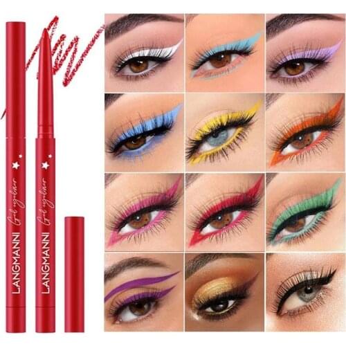 12pcs/Set Eyeliner Pen 12 Matte Colors Waterproof Long-Lasting Liquid Eyeliner Quick Drying Not Blooming Matte Eyeliner Beauty