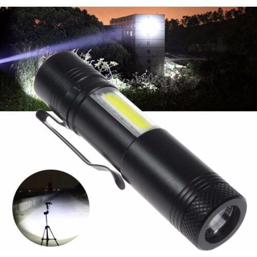 2019 new High Quality Mini Portable 4000LM LED Zoomable Torch Flashlight 14500/AA Battery Pocket Lamp