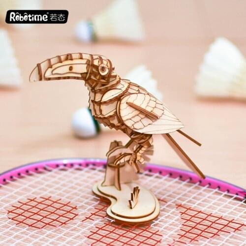 3D three-dimensional puzzle puzzle wood puzzle creative laser process cute pet three-dimensional childrens puzzle