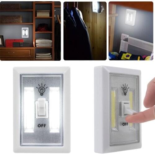 5PCS/lots Wireless COB LED Wall Switch Closet Cordless Night Light Battery Operated