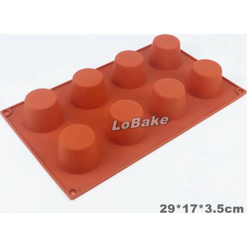 8 cavities cylinder shape molde silicone chocolate fondant pudding jelly candy patisserie decoration tools