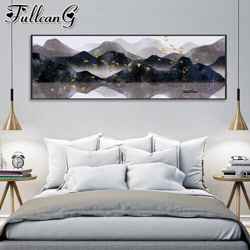 FULLCANG diy 5d full square round diamond embroidery abstract landscape large mosaic painting sale wall decoration FC2887