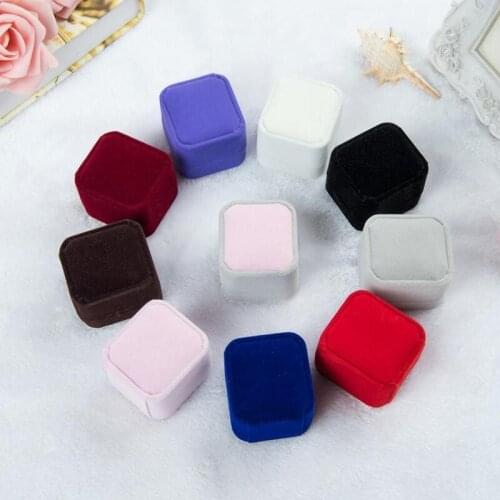 Velvet Jewelry Storage Box Earring Display Organizer Square Elegant Wedding Ring Case Necklace Container Gift Boxes LX3102