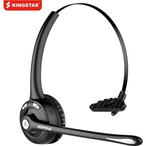 KINGSTAR Office Bluetooth 5.0 Wireless Headset with CVC 6.0 Noise Cancelling Mic & 16 Hours Talk time For Driver/Call Center