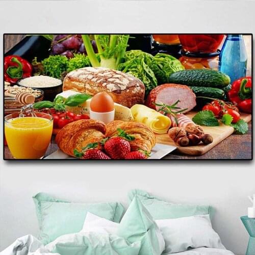 Large Diamond Painting sale Diamond Embroidery Sale Bread Fruits Kitchen Vegetables Decor 5D DIY full Square round mosaic