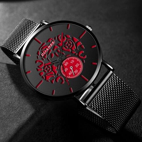 2021 Fashion Mens Watches Luxury Ultra-thin Stainless Steel Mesh Belt Quartz Wrist Watch Men Business Casual Clock reloj hombre