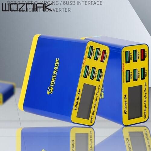 Icharge 6M QC 3.0 USB Smart Charge Support Fastcharging With LCD Display For iPhone HUAWEI XIAOMI SAMSUNG OPPO VIVO MECHANIC