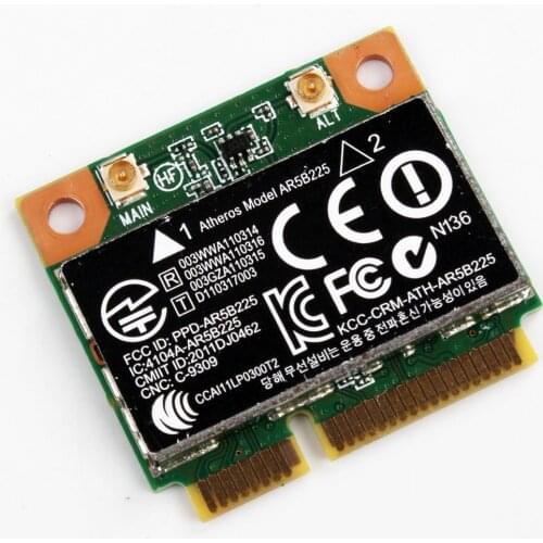 Wireless Adapter Card for Atheros AR5B225 WIFI+BT Bluetooth 4.0 300Mbps half Mini PCI-E Wireless card for HP SPS 655795-001