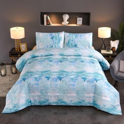 YuXiu Microfiber Fabric Blue Duvet Cover Set 3pcs luxury bedding sets Bed Linens King Queen Full Twin Size