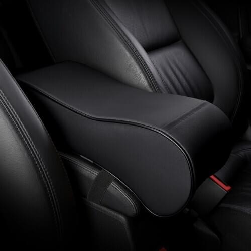 Leather Car Central Armrest Pad Black Auto Center Console Arm Rest Seat Box Mat Cushion Pillow Cover Vehicle Protective Styling